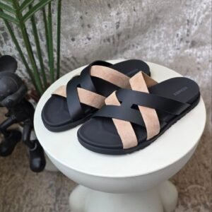 Hermès Izmir Dual-Tone Cross-Strap Sandals